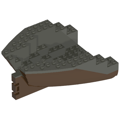 Boat Hull Small Stern 14 × 12 × 5 1/3 with Dark Gray Top [Complete Assembly] Brown