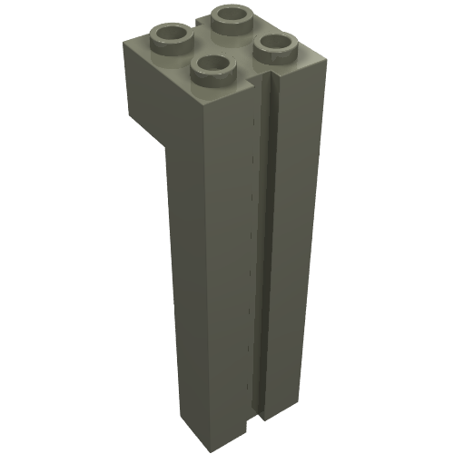 Stein speziell 2 × 2 × 6 mit Rille Dunkelgrau