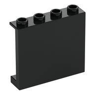 Paneel 1 × 4 × 3 [Seite Stützen / Hohlnoppen] Schwarz