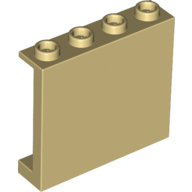 Panel 1 × 4 × 3 [Side Supports / Hollow Studs] Tan
