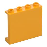 Panel 1 × 4 × 3 [Side Supports / Hollow Studs] Bright Light Orange