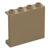 Panel 1 × 4 × 3 [Side Supports / Hollow Studs] Dark Tan