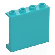 Panel 1 × 4 × 3 [Side Supports / Hollow Studs] Medium Azure
