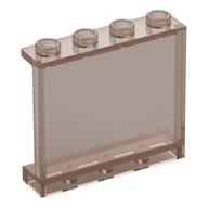Paneel 1 × 4 × 3 [Seite Stützen / Hohlnoppen] Transparent-Braun
