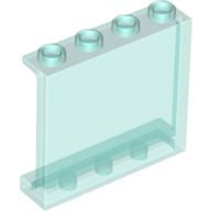 Panel 1 × 4 × 3 [Side Supports / Hollow Studs] Trans-Light Blue