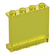 Panel 1 × 4 × 3 [Side Supports / Hollow Studs] Trans-Yellow
