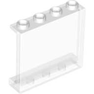 Panel 1 × 4 × 3 [Side Supports / Hollow Studs] Trans-Clear