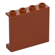 Panel 1 × 4 × 3 [Side Supports / Hollow Studs] Dark Orange