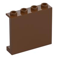 Panel 1 × 4 × 3 [Side Supports / Hollow Studs] Reddish Brown