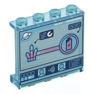 Panel 1 × 4 × 3 with Computer Screen, Crystal, Battery print Trans-Light Blue