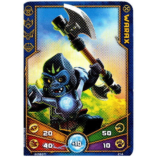 Trading Card, Legends of Chima Deck #2: 214 - Warax [Keine Farbe/Beliebige Farbe]