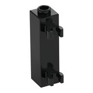 Brick Special 1 × 1 × 3 with 2 Clips Vertical [Hollow Stud, Open O Clips] Schwarz