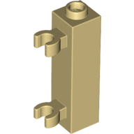 Brick Special 1 × 1 × 3 with 2 Clips Vertical [Hollow Stud, Open O Clips] Tan