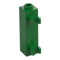 Brick Special 1 × 1 × 3 with 2 Clips Vertical [Hollow Stud, Open O Clips] Green