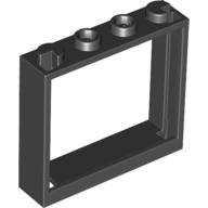 Window 1 × 4 × 3 without Shutter Tabs Black