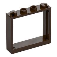 Window 1 × 4 × 3 without Shutter Tabs Dunkelbraun