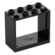 Window 2 × 4 × 3 Frame with Hollow Studs Black