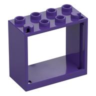 Window 2 × 4 × 3 Frame with Hollow Studs Dark Purple
