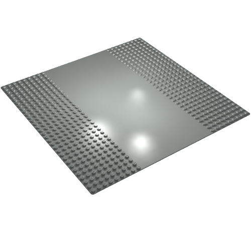 Baseplate 32 × 32 with 9-Stud Straight [Plain] Hellgrau