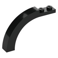 Stein Bogen 1 × 6 × 3 1/3 gebogen oben Schwarz