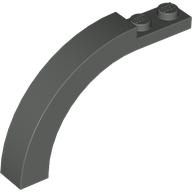 Stein Bogen 1 × 6 × 3 1/3 gebogen oben Dunkelgrau