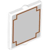 Glass for Window 1 × 2 × 2 with Translucent White Background and Red Frame Print Transparent