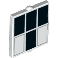 Glass for Window 1 × 2 × 2 with 4 Black and 2 White Rectangles Tardis print White