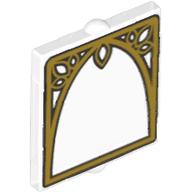 Glass for Window 1 × 2 × 2 with Ornamented Window Arch Print Transparent