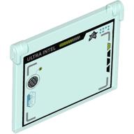 Glass for Window 1 × 4 × 3 - Opening with 'ULTRA INTEL' Computer Screen Print Transparent-Hellblau