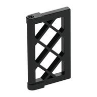 Window 1 × 2 × 3 Pane Latticed with Thick Corner Tabs Black