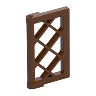 Window 1 × 2 × 3 Pane Latticed with Thick Corner Tabs Rotbraun