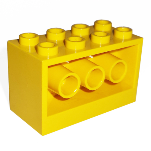 Stein 2 × 4 × 2 mit Löcher seitlich Gelb