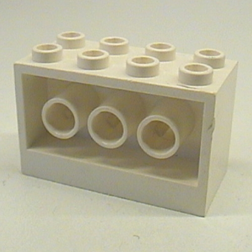 Brick 2 × 4 × 2 with Holes on Sides White