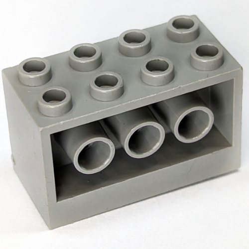 Brick 2 × 4 × 2 with Holes on Sides Light Gray