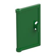 Door 1 × 2 × 3 with Vertical Handle, Round Handle Holes on Back Green