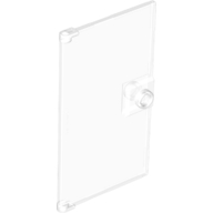 Door 1 × 4 × 6 Smooth with Chamfered Handle Plinth Trans-Clear