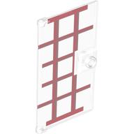 Door 1 × 4 × 6 Smooth with Chamfered Handle Plinth with Dark Red Lines print Trans-Clear