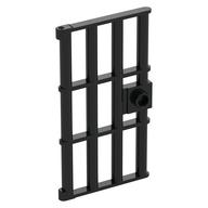 Door 1 × 4 × 6 Barred with Stud Handle Schwarz