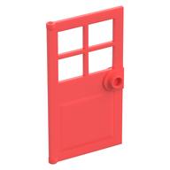 Door 1 × 4 × 6 with 4 Panes and Stud Handle Koralle