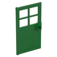 Door 1 × 4 × 6 with 4 Panes and Stud Handle Grün