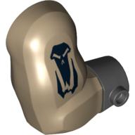 Arm, Bigfig, Right with Black Wristband and Skull Print Dark Tan