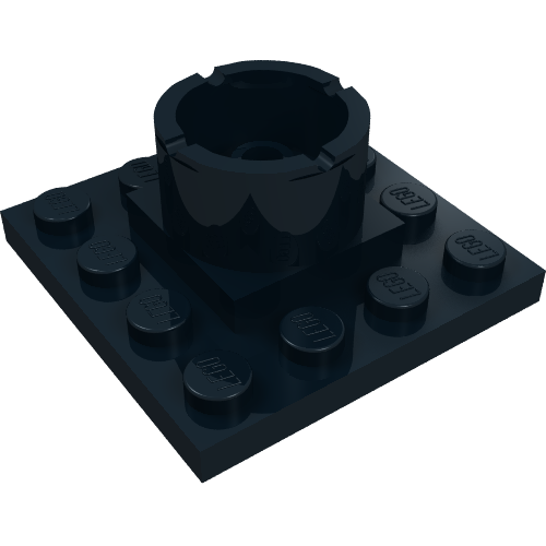 Boat, Mast Section Base, Plate 4 × 4 × 1 2/3 Black