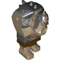 Body Giant, Fantasy Era Troll with Black Armor Pattern, Copper/Silver Decorations print Dark Tan