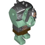 Body Giant, Fantasy Era Troll with Black Armor Pattern, Copper/Silver Decorations print Sandgrün