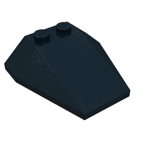 Brick Wedged, Sloped 4 × 4 Triple, No Stud Notches Black