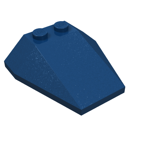 Brick Wedged, Sloped 4 × 4 Triple, No Stud Notches Dark Blue