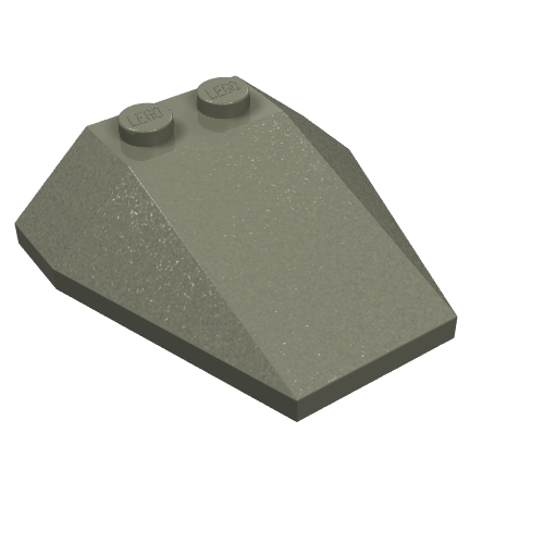 Brick Wedged, Sloped 4 × 4 Triple, No Stud Notches Dunkelgrau