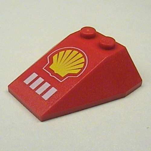 Brick Wedged, Sloped 4 × 4 Triple, No Stud Notches with Shell Logo Print Rot
