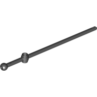 Bar 12L with Open Stud, Towball, and Top Slit [Boat Mast] Black