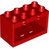 Duplo Container Box 2 × 4 × 2 with Open Sides Red